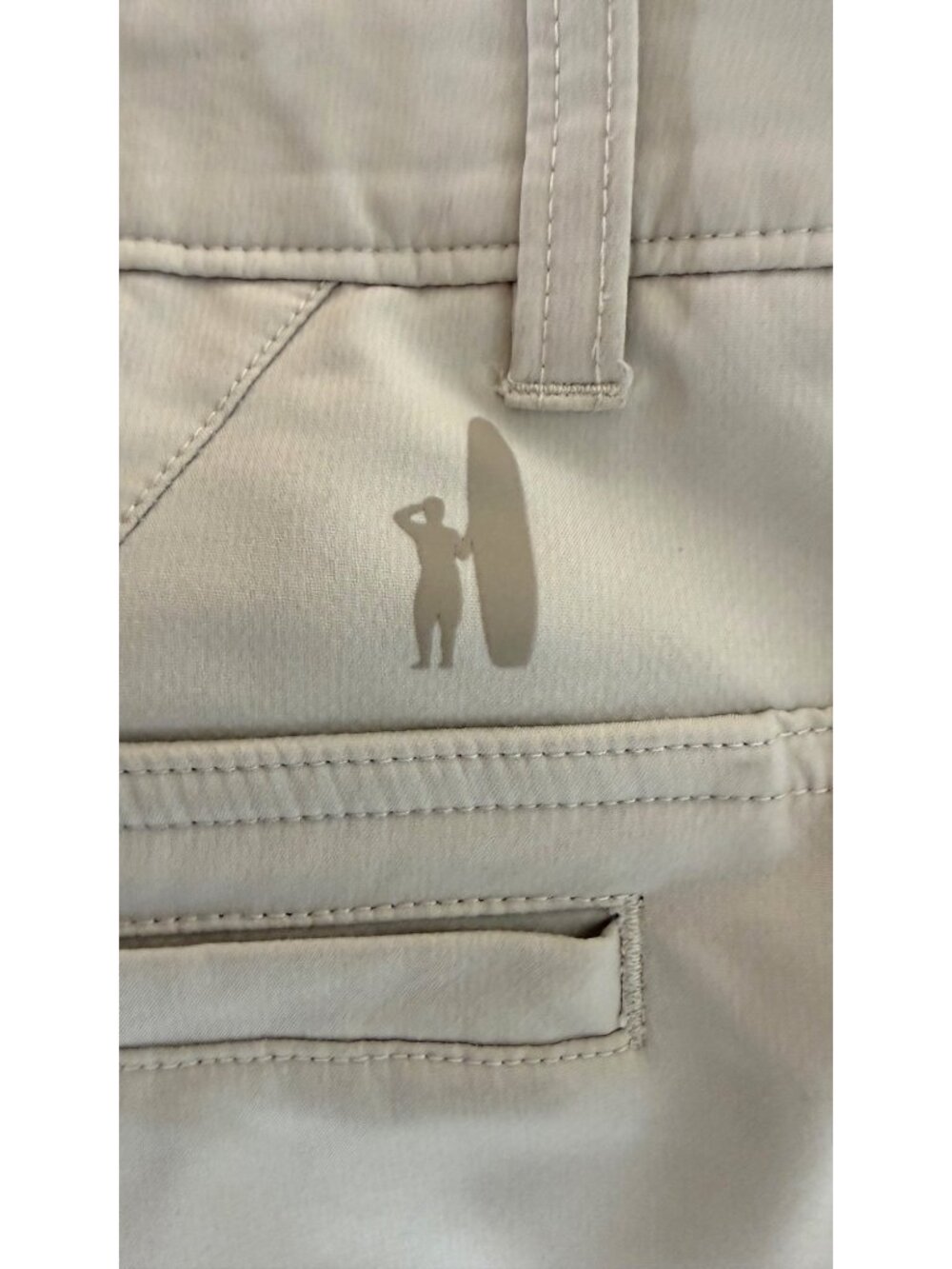 Johnnie-O Mens Beige Performance Shorts Polyester Spandex Blend Mens Size 34 - Picture 5 of 6
